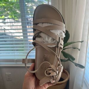 NWT Lita by Ciara Sand Gladiator Lace Up Platform Sandal Size 36/5.5-6 US